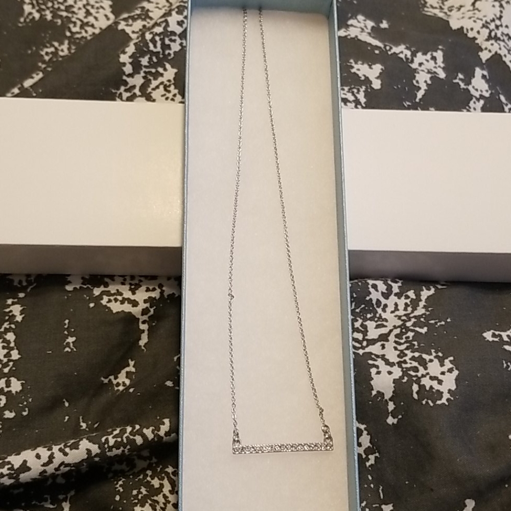 Touchstone Crystal Pave Bar Necklace
